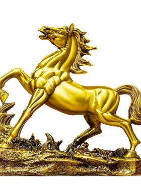 大号黄铜马摆件马年吉祥物办公室桌面纯铜千里马工艺品聚财装饰品