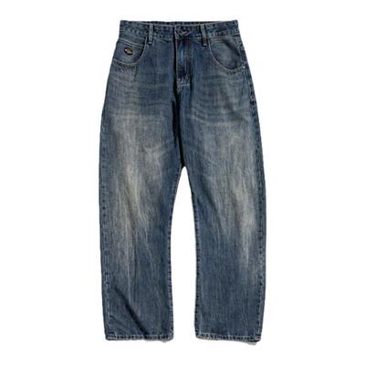 美式复古阔腿直筒百搭弯刀牛仔裤