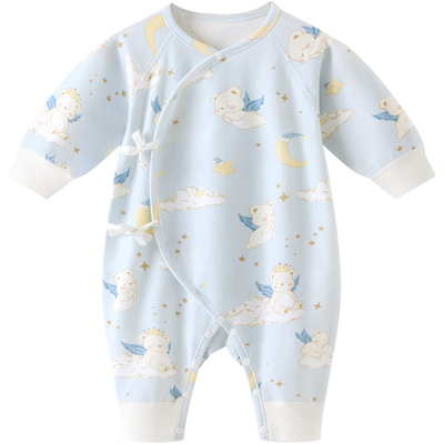 新生婴儿纯棉连体衣春秋长袖