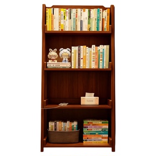 实木书架梯形置物架落地客厅靠墙收纳架家用卧室学生多层简易书柜