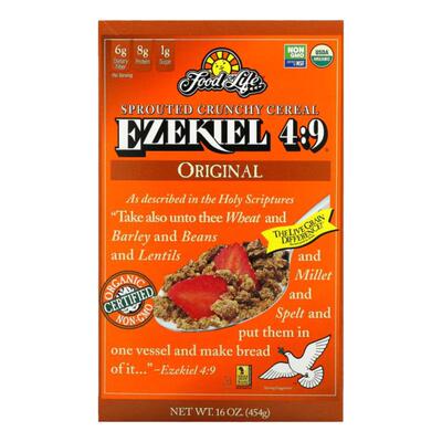 FoodForLife松脆发芽谷物麦片金亚麻健康美味膳食纤维补充