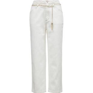 ONLY2025夏季新款时尚百搭窄版显瘦小个子直筒裤九分白色牛仔裤女