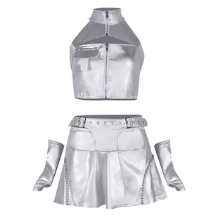 kpop女团银色ai未来科技感服装性感打歌服酒吧gogo夜场演出服套装