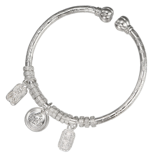 吴越老银铺足银9999炽珍手镯2025新款纯银手镯时尚百搭银镯子手串