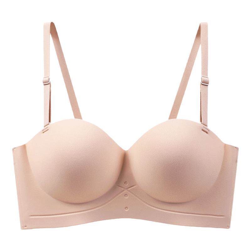 半杯内衣女士小胸聚拢显大无钢圈收副乳防下垂无痕文胸罩加厚