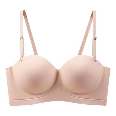 半杯内衣女士小胸聚拢显大无钢圈收副乳防下垂无痕文胸罩加厚
