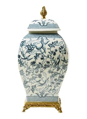 手绘欧美饰家陶瓷黄铜美式欧式