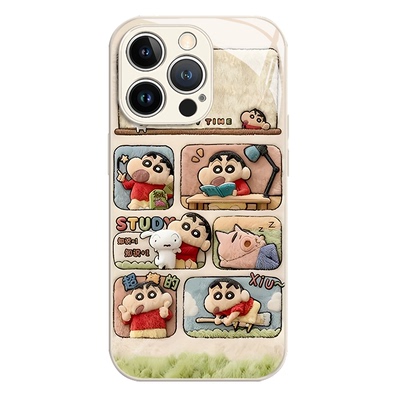 毛绒蜡笔小新适用iqoo15手机壳13毛茸茸z9turbo秋冬12冬天11s一加ace5新款neo10pro玻璃1+2外3v/9/8/7/6/vivo