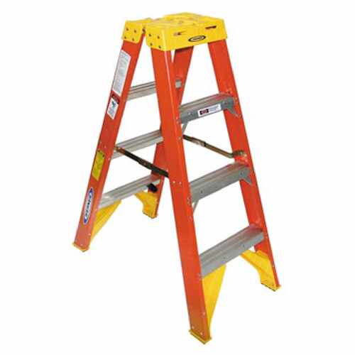 议价Werner稳耐玻璃钢双侧人字梯绝缘梯四步梯工业家用梯1.2米T62