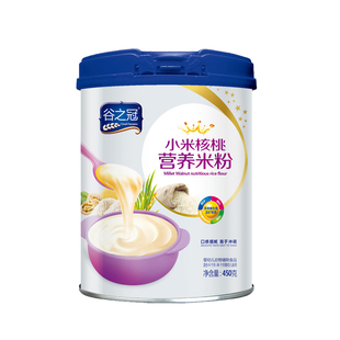 谷之冠小米核桃高铁米粉钙铁锌米粉婴儿米糊宝宝辅食6-36个月罐装