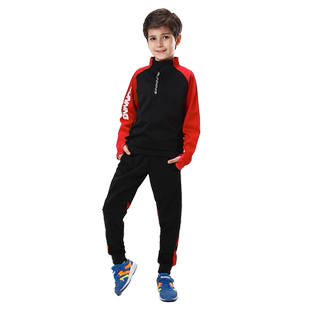 儿童长袖羽毛球服套装男女童外套长裤篮球服运动训练服半拉链秋冬