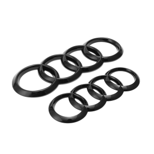 奥迪车标改装A3/A4L/A5/A6L/A7/Q2L/Q3/Q5L四环黑色中网尾标车贴