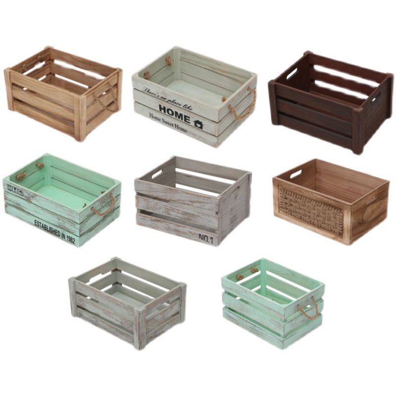 复古定制陈列超市展示长方形木箱