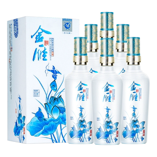 金雁汉青纯粮浓香型白酒礼盒包装四川小金花45度500ml*6瓶