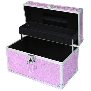 铝合金化妆箱手提双层小号中号便携收纳箱盒专业带锁硬的化妆包