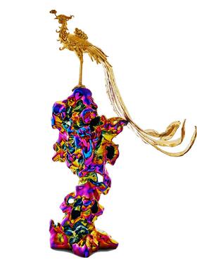 阿斯蒙迪陈金庆不锈钢金凤凰雕塑