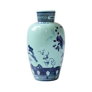 【孤品3折】蜡笔派游园惊梦手绘花瓶复古客厅玄关高级陶瓷摆件W