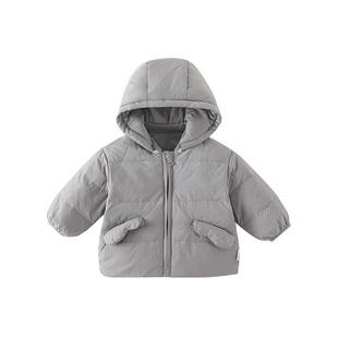 男宝宝轻薄羽绒服秋冬装连帽外套婴儿保暖衣服儿童白鸭绒冬季外穿