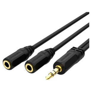 秋叶原QS3014音频线一分二3.5mm公转双3.5母转接头3.5笔记本电脑手机耳机麦克风音箱1拖2分线器情侣延长转换