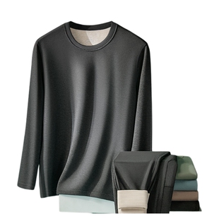 加厚德绒男士保暖男款内衣套装中老年宽松加绒贴身打底衫秋裤秋衣