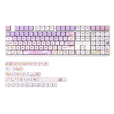 渐变兔MOA键帽紫色108机械键盘PBT热升华可爱女生个性75RK迈从VGN