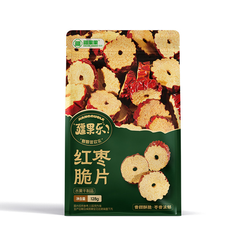 疆果乐新疆无核红枣脆片128g