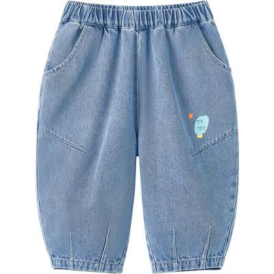 博睿恩 儿童牛仔长裤子2025春秋新款男女宝宝休闲百搭宽松裤子