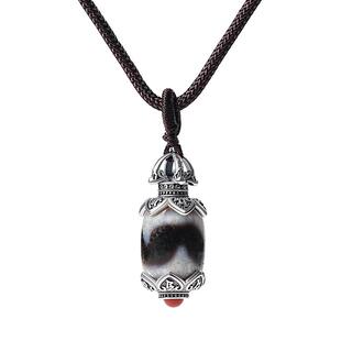 宫里上新天珠项链挂绳男纯银配饰正品玉石吊坠女银饰男生生日礼物