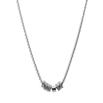 闪钻圆环吊坠项链男女生百搭