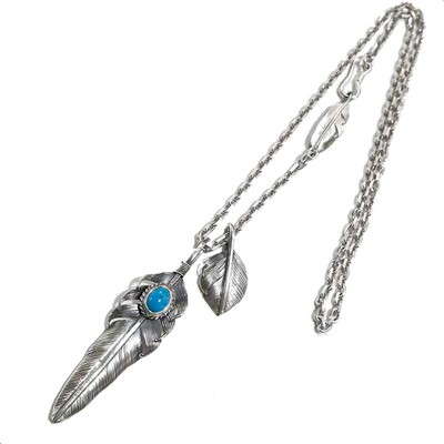 znative雕金松石羽毛吊坠