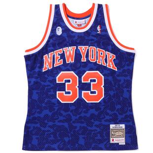 BAPE X M&N联名男女装NBA纽约尼克斯队迷彩球衣篮球背心108903I