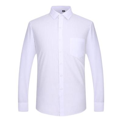 商务正装纯白色特大码长袖衬衫