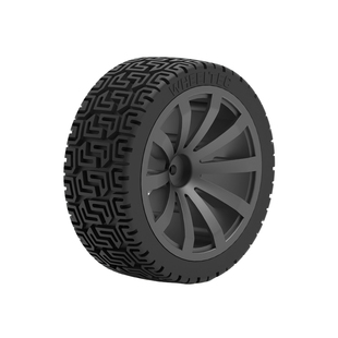 85mm天然橡胶轮胎实心承重轮子智能小车机器人竞赛抱紧式联轴器