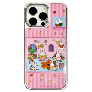 由里公园ins韩系可爱甜美少女心条纹卡通17适用17pro苹果17ProMax手机壳iPhone16全包14新款16Promax保护套13