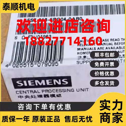 议价西门子6ES73136BG040AB0S7300CPU12集成电源6ES7313-6BG04-0A