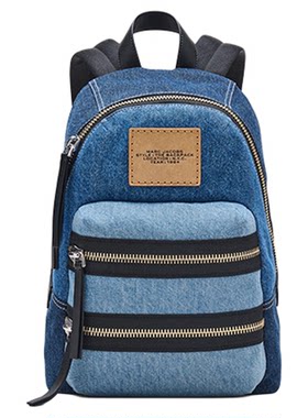 【季末折扣】MARC JACOBS/莫杰 中号丹宁牛仔风运动大容量双肩包