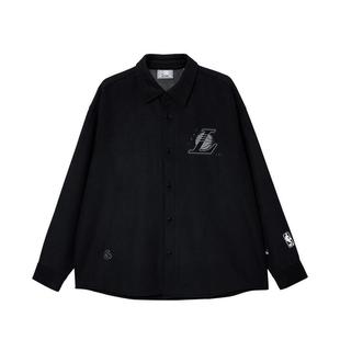 绫致杰克琼斯NBA联名湖人队男秋季衬衫宽松字母印花纯色外套