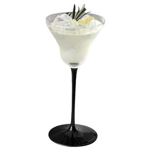 小众黑杆鸡尾酒杯创意个性弯脚玛格丽特杯香槟杯气泡酒杯高脚杯子
