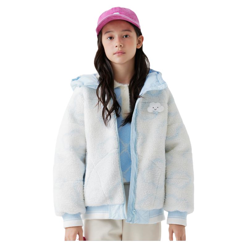 巴拉巴拉女童棉服中大童棉衣外套儿童连帽上衣冬装新款童装厚潮流