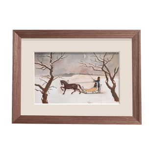 实木画框装裱8开4K复古相框挂墙留白拼图框架A4摆台ins风外框24寸