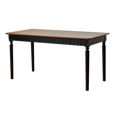 法式复古实木餐桌椅组合中古风岛台长方形美式饭桌餐厅家用方桌子