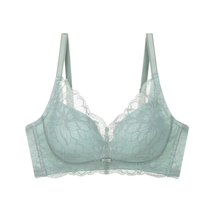 黛安芬正品新款无钢圈内衣蕾丝大胸显小全罩杯薄款文胸11-1877