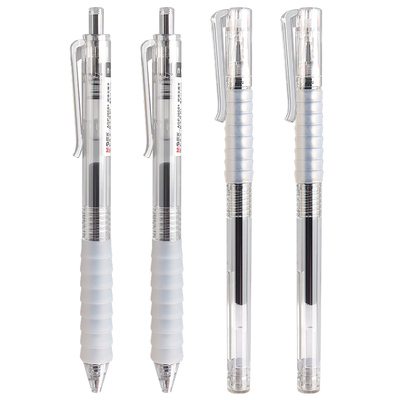 晨光作业神器st笔头按动中性笔agpj0601舒适云握手软胶黑笔速干顺滑学霸刷题学生用按压式水笔芯红笔老师专用