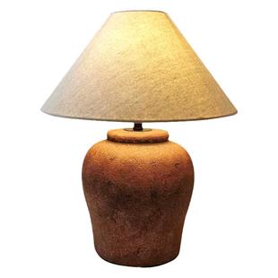 侘寂风陶罐台灯民宿复古做旧简约日式禅意酒店客厅卧室高级氛围灯