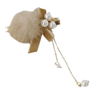 GUKUALI 秋冬新款毛绒球球流苏发圈发夹扎头发橡皮筋头饰发饰女