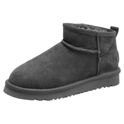 星期六羊皮毛一体厚底增高雪地靴