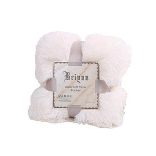 粉色毛毯长毛绒拍照道具盖毯椅子装饰毯子毛毛沙发毯白色ins摄影