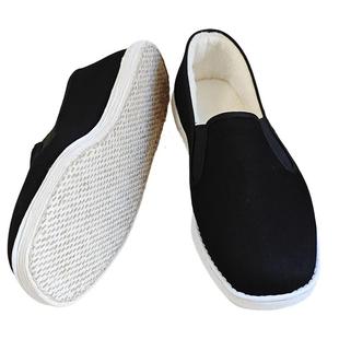 老北京布鞋2025秋冬保暖加绒纳底一脚蹬手工千层底布底开车男鞋