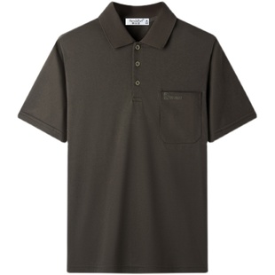 纯棉爸爸短袖t恤翻领中年男士夏装宽松中老年人男装polo衫上衣服