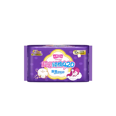 七度空间少女超吸纯棉夜用420mm